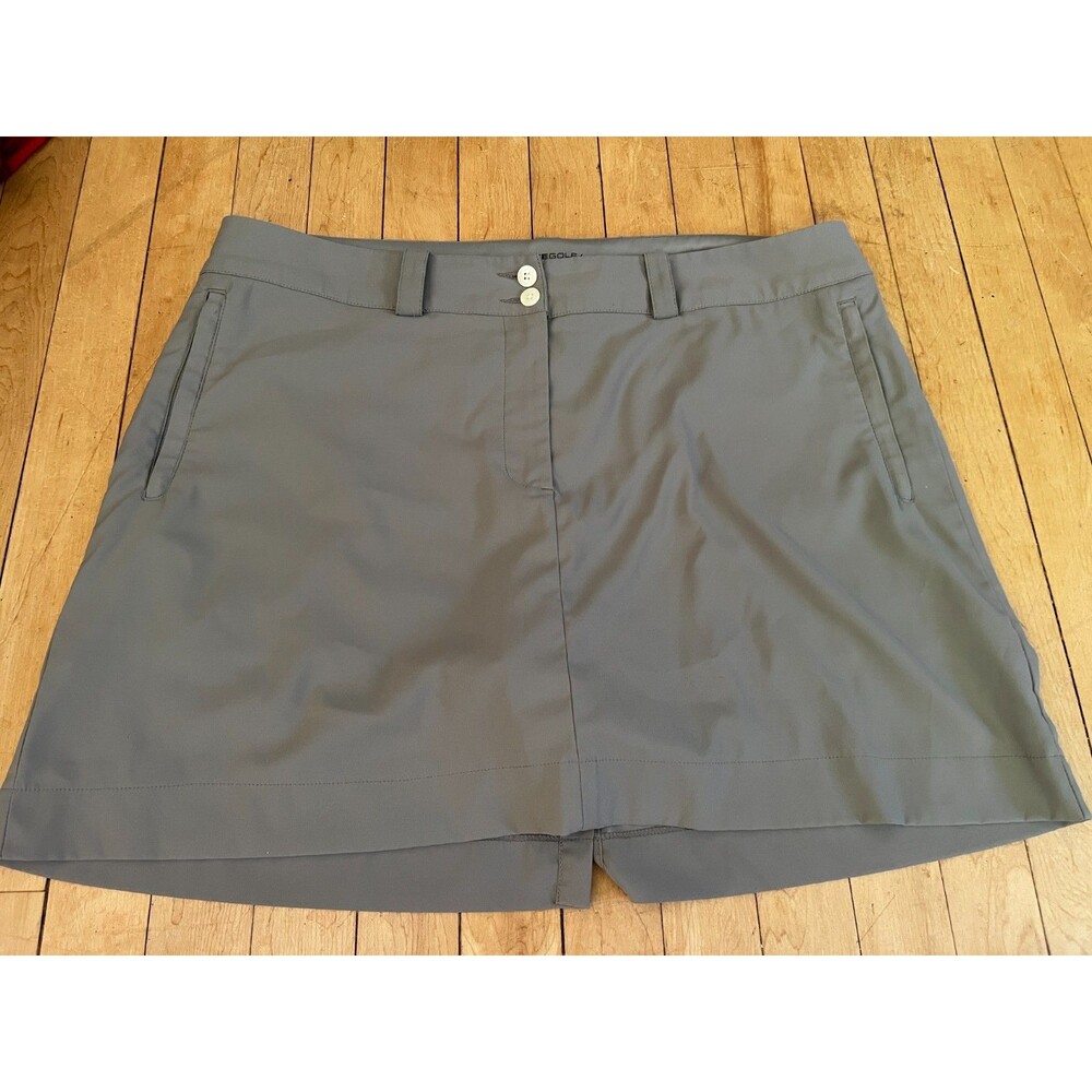 Nike Golf Women's 16 Grey Dri-Fit Skort Front Pockets Button Front